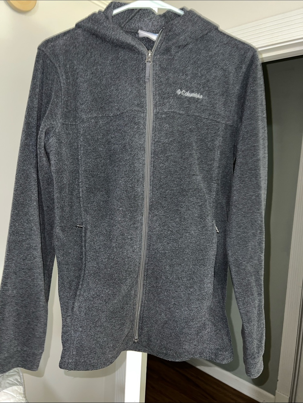 Columbia Kids Charcoal Gray Full-Zip Hooded Fleece Jacket
